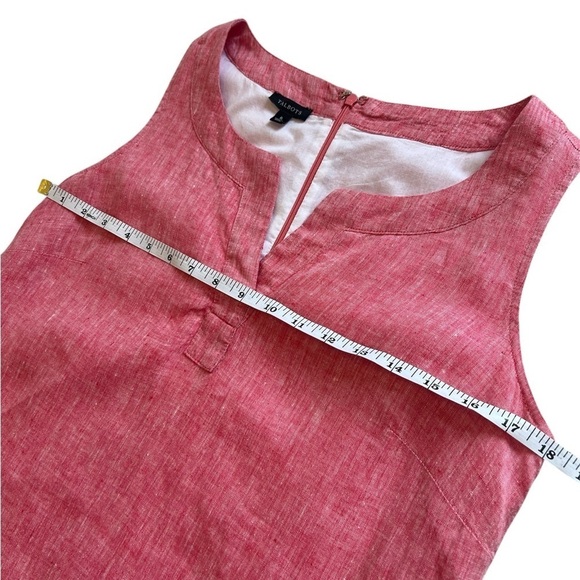 Talbots red 100% linen sleeveless shift dress Seaside Stripe size 6 - Picture 5 of 9
